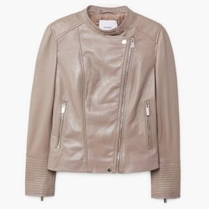 Genuine leather jacket by MANGO